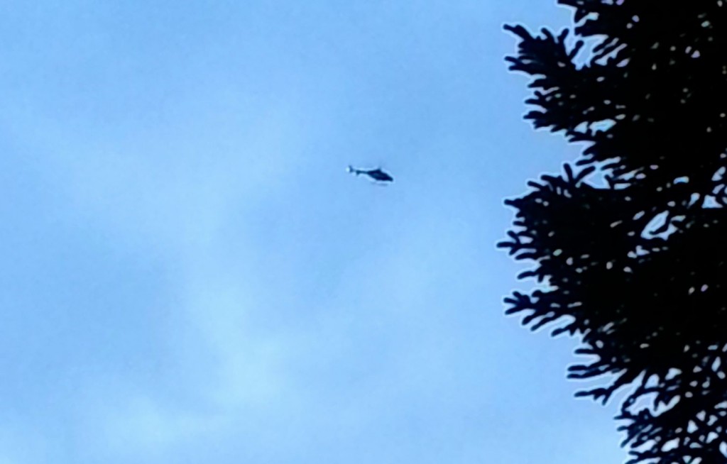 Helicopter over North Bend, 2/1/2013. Photo by Cindi Bowles