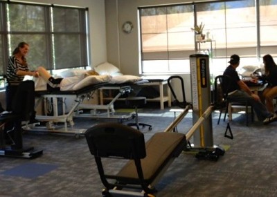 Ann (left) and Silpa (right) working on patients in their new office