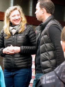 Food Bank Heidi Dukich and  Rotarian Brad Toft
